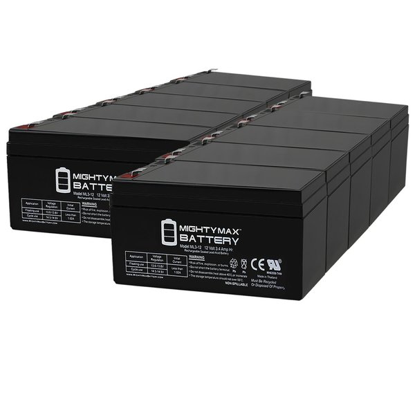 Mighty Max Battery 12V 3AH SLA Replacement Battery for Dewalt 244373-00 - 10PK MAX3956765